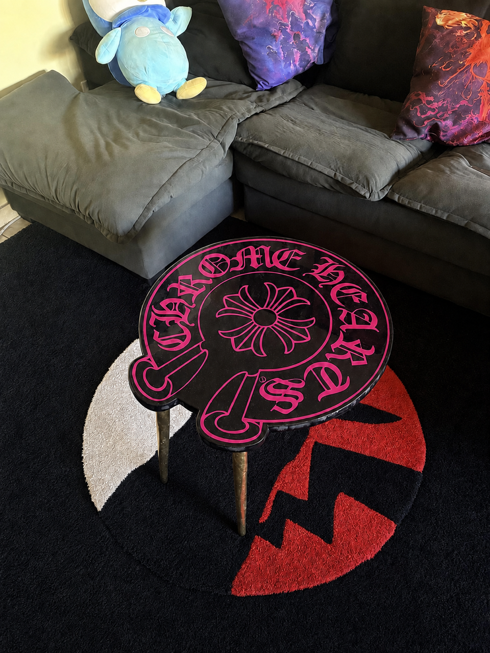 Pink Chrome Heart Table/Wall Piece